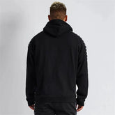 Men Oversized Pullover Hoodie Cotton Round Neck Embroidered Coat Gym Sports Fitness Sportswear Gym Running Training Loose Hoodie